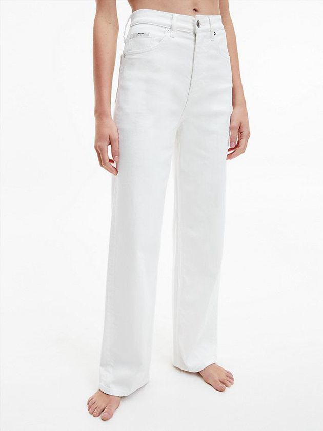 Calvin Klein USA High Rise Wide Leg Womens Jeans White 8695304-ZT